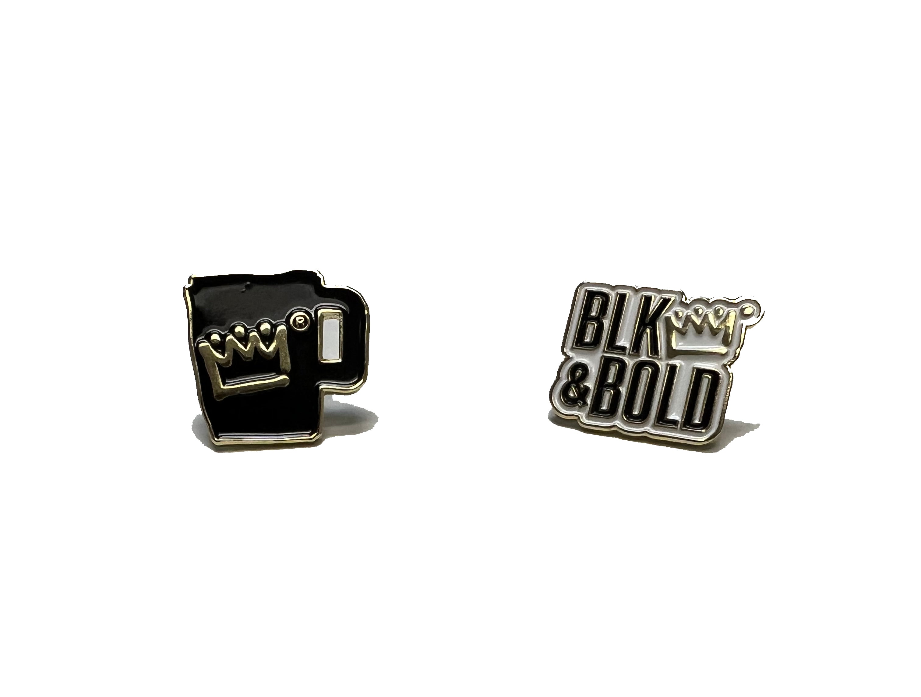 2-Pack CRWN Mug & Logo Lapel Pins – BLK & Bold Specialty Beverages